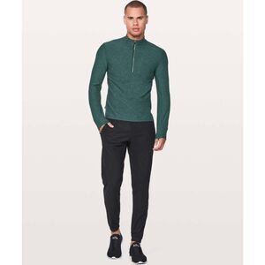 Lululemon Surge Warm 1/2 Zip Pullover Mens M Heathered Teal Run Stretch